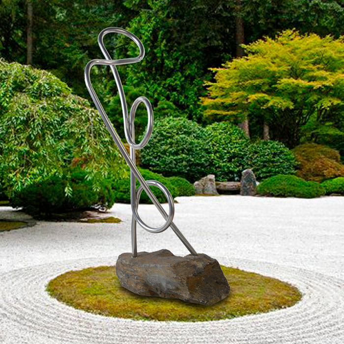 HUGO CHALÉ - Artista y escultor conceptual - Escultura Descripción del viento - Técnica: acero inoxidable