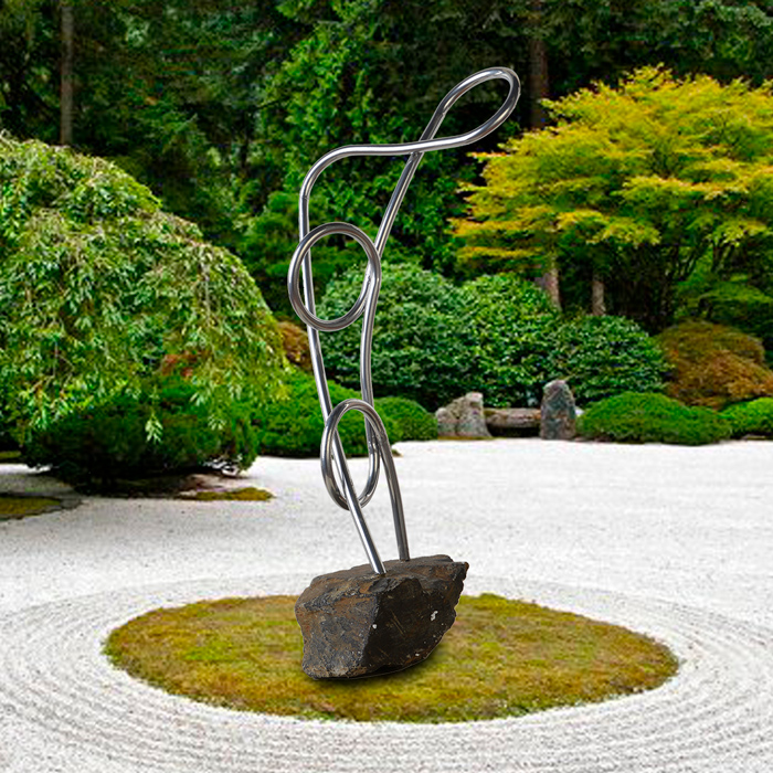 HUGO CHALÉ - Artista y escultor conceptual - Escultura Descripción del viento - Técnica: acero inoxidable